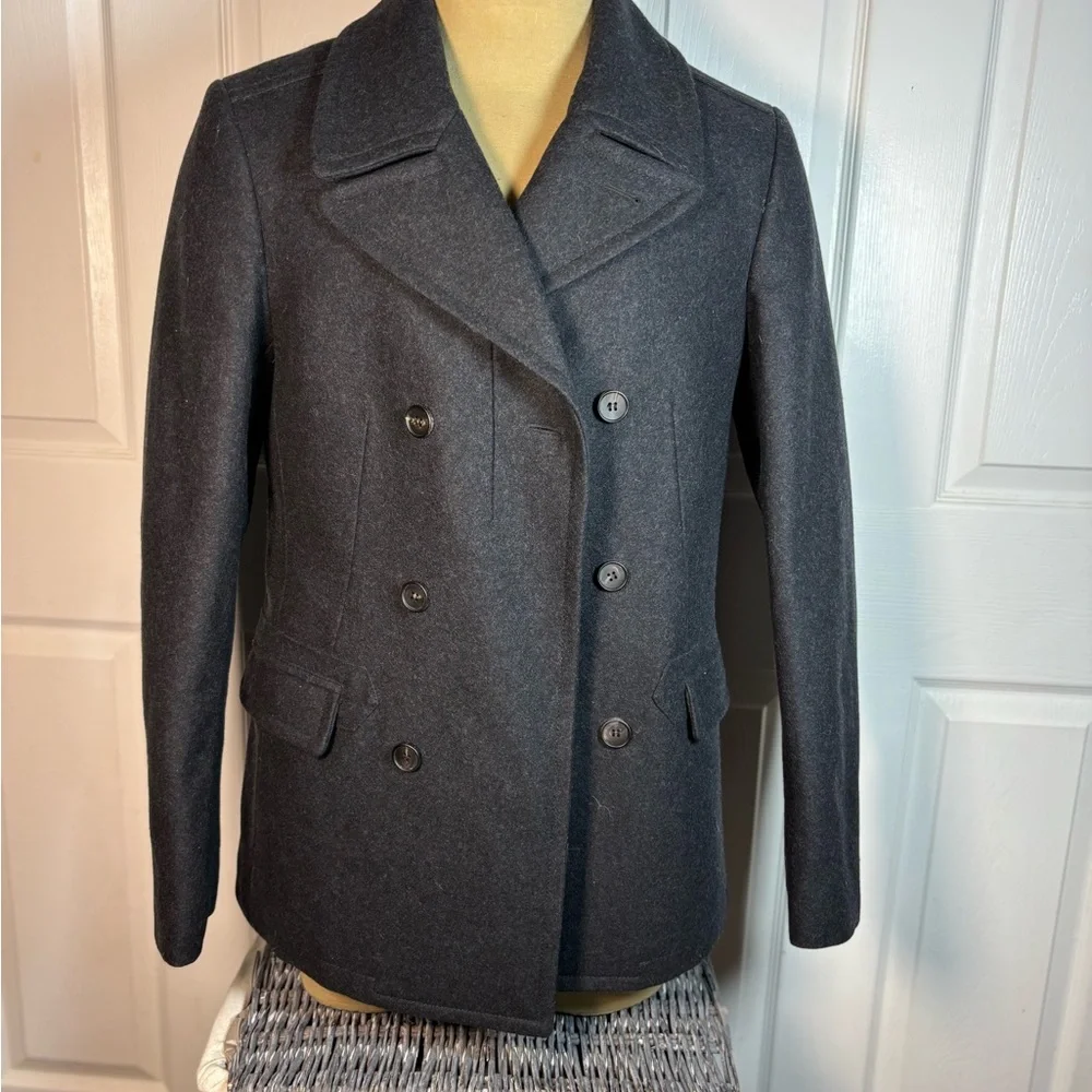 All Saints Men’s Dark Gray Pea Coat
